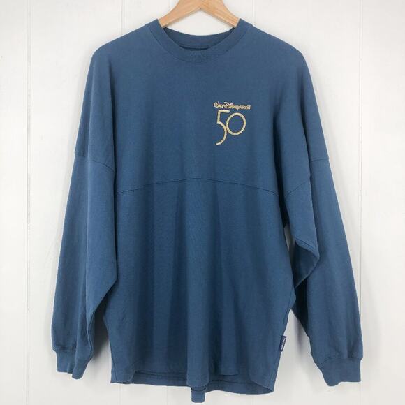 Walt Disney World 50th EARidescent Spirit Jersey Blue Gold Mickey Size Medium - Picture 2 of 16